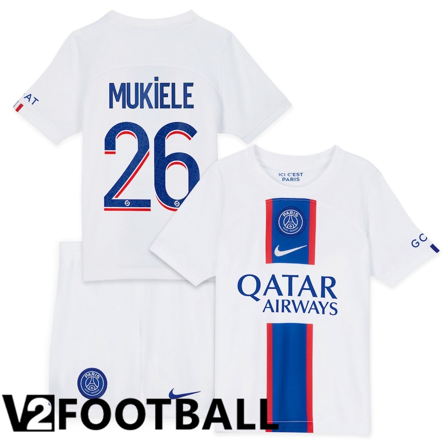Paris Saint Germain (Mukiele 26) Kids Third Shirts 2022/2023