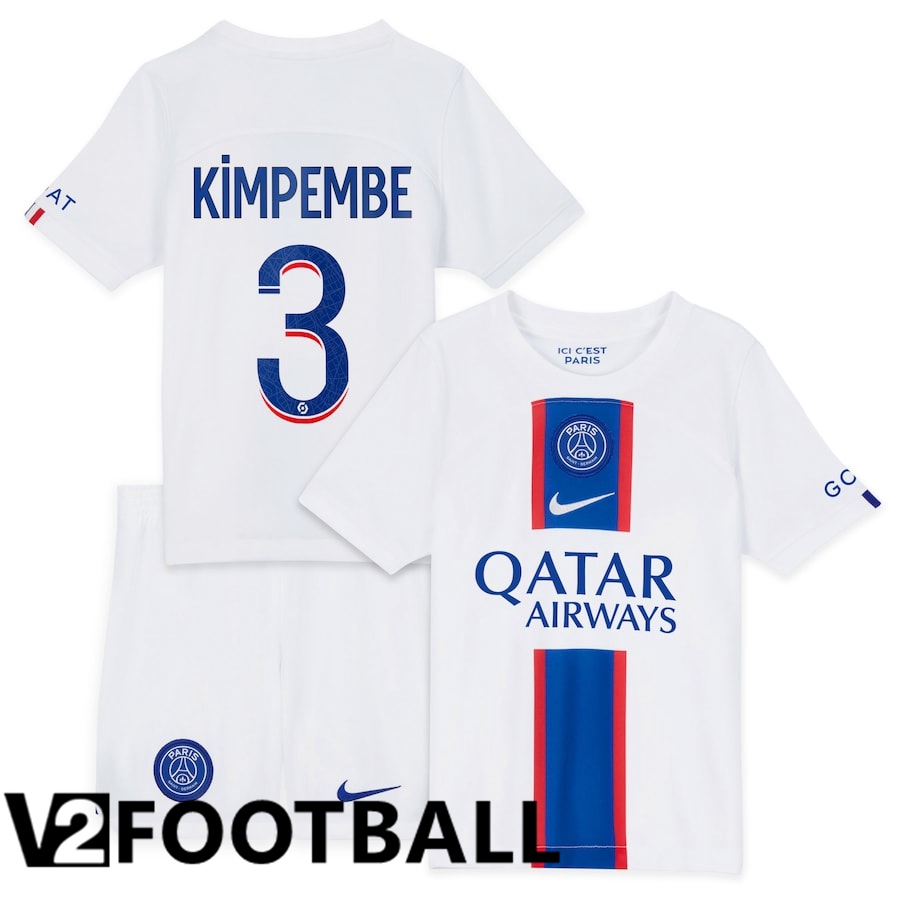 Paris Saint Germain (Kimpembe 3) Kids Third Shirts 2022/2023