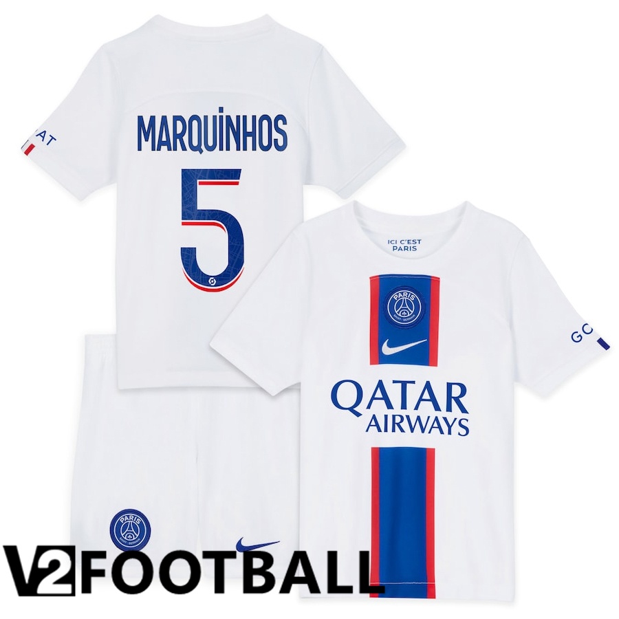 Paris Saint Germain (Marquinhos 5) Kids Third Shirts 2022/2023