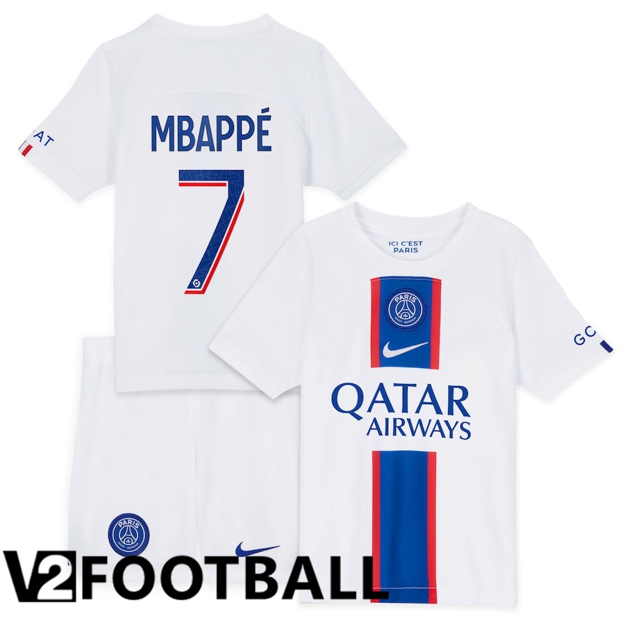 Paris Saint Germain (Mbappé 7) Kids Third Shirts 2022/2023