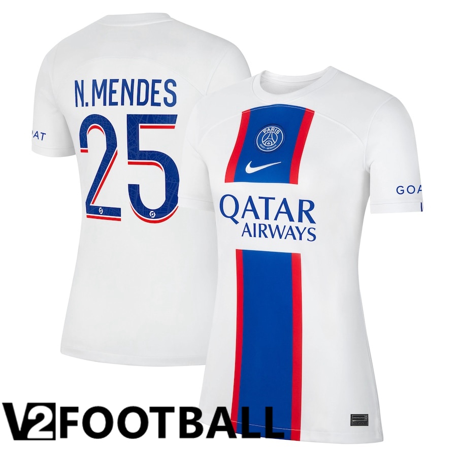 Paris Saint Germain (N.Mendes 25) Womens Third Shirts 2022/2023