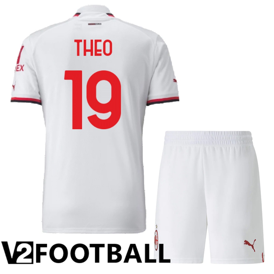 AC Milan (Theo 19) Kids Away Shirts 2022/2023