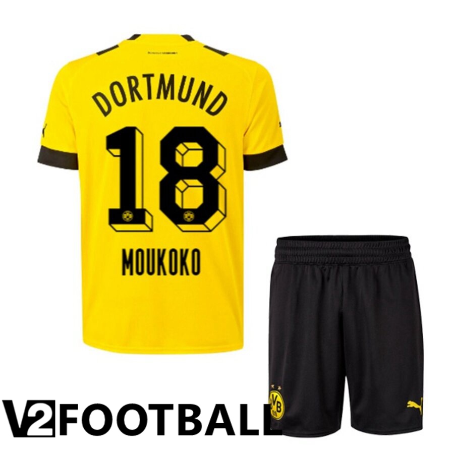 Borussia Dortmund (MOUKOKO 18) Kids Home Shirts 2022/2023