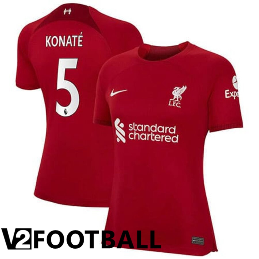 FC Liverpool（KONATE 5）Womens Home Shirts 2022/2023