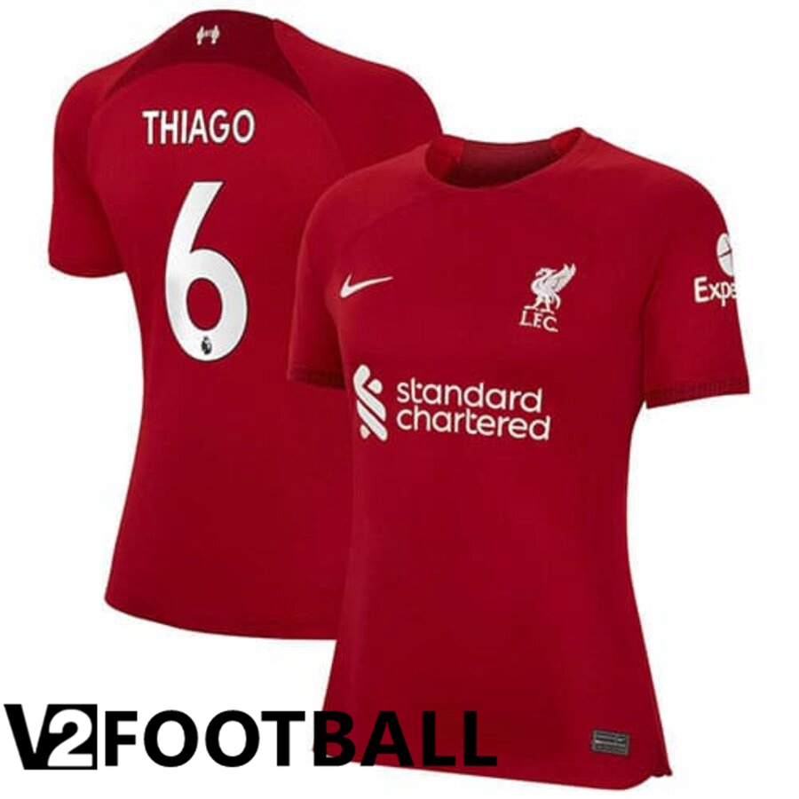 FC Liverpool（THIAGO 6）Womens Home Shirts 2022/2023