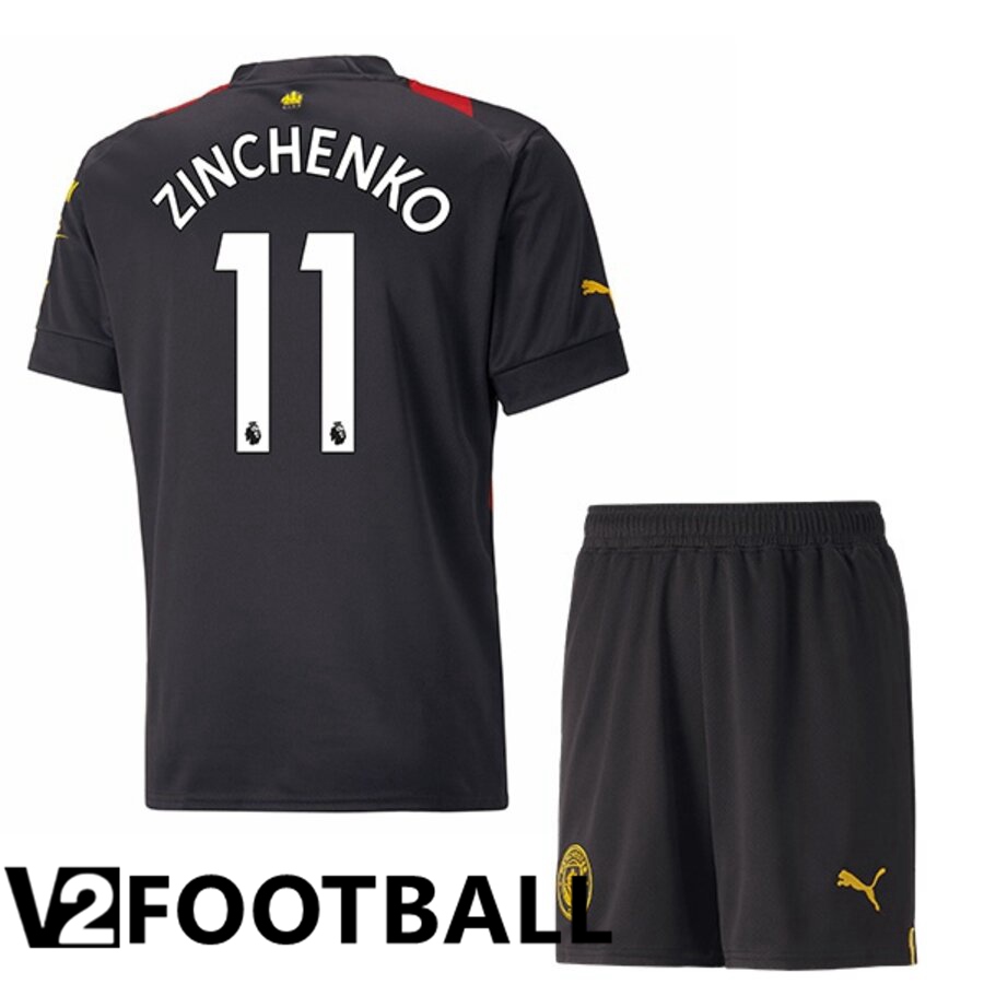 Manchester City（ZINCHENKO 11）Kids Away Shirts 2022/2023