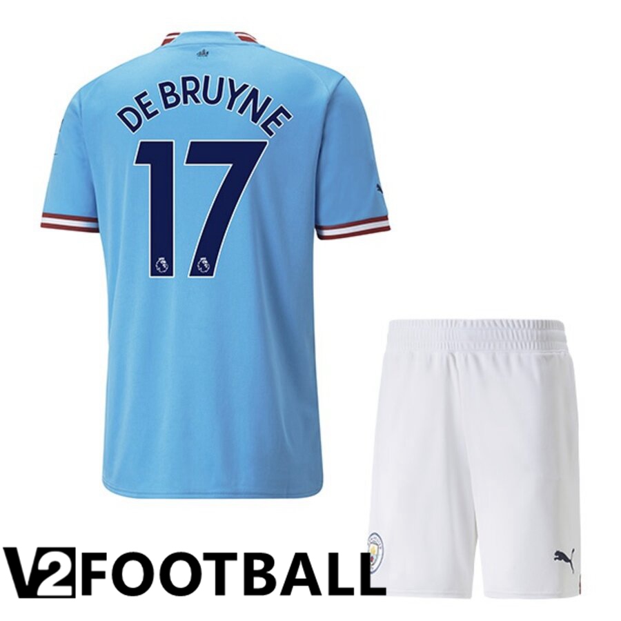 Manchester City（DEBRUYNE 17）Kids Home Shirts 2022/2023