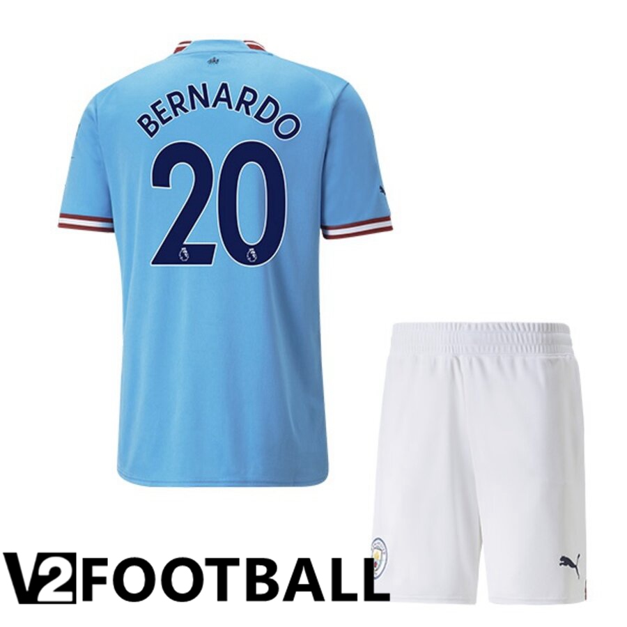 Manchester City（BERNARDO 20）Kids Home Shirts 2022/2023