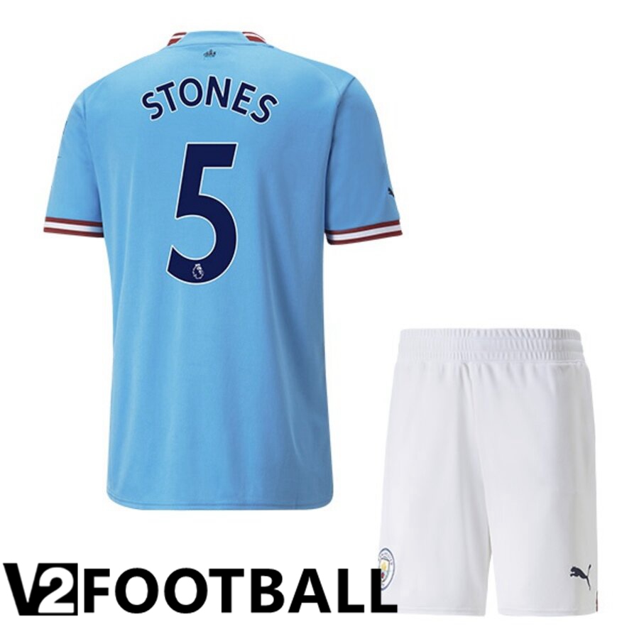 Manchester City（STONES 5）Kids Home Shirts 2022/2023