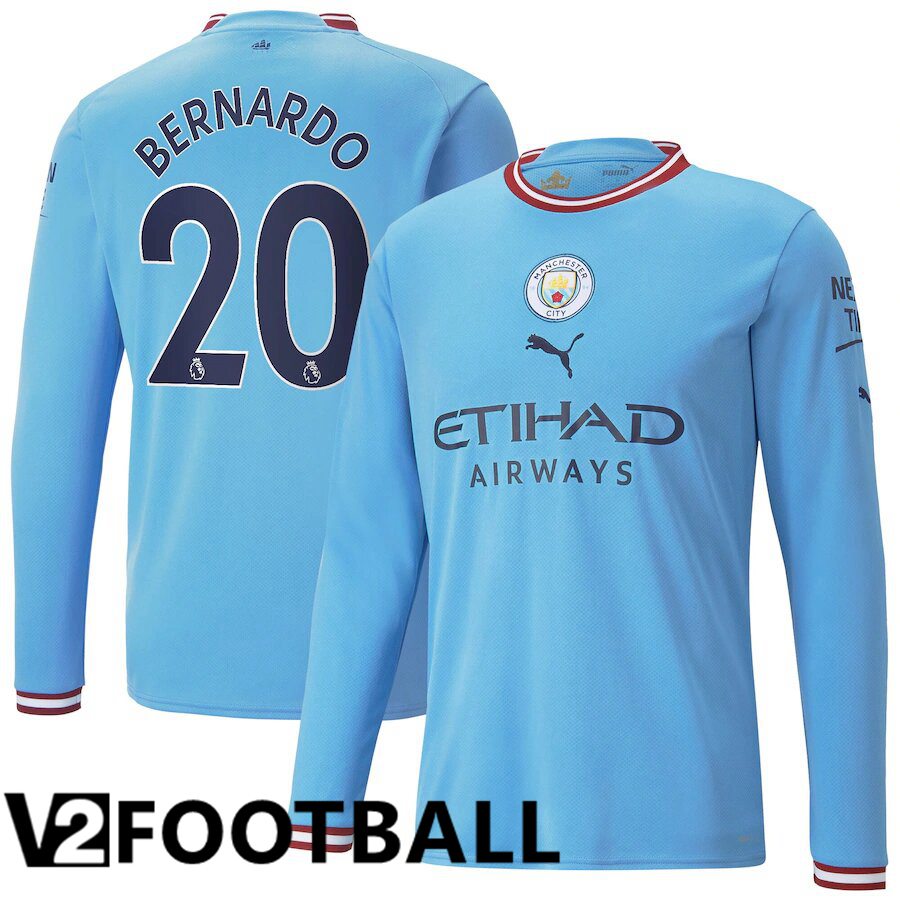 Manchester City（BERNARDO 20）Home Shirts Long sleeve 2022/2023