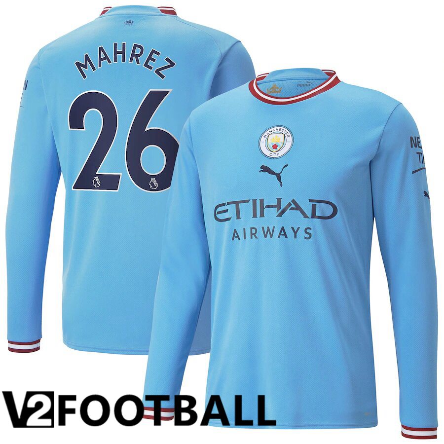 Manchester City（MAHREZ 26）Home Shirts Long sleeve 2022/2023