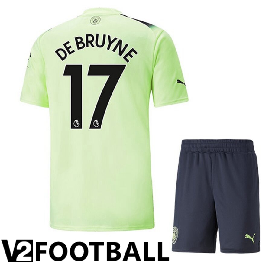 Manchester City（DEBRUYNE 17）Kids Third Shirts 2022/2023