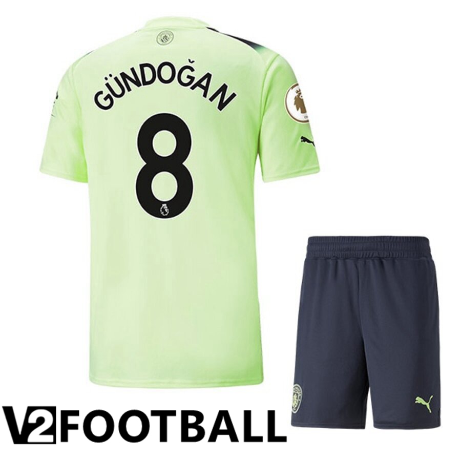 Manchester City（GUNDOGAN 8）Kids Third Shirts 2022/2023