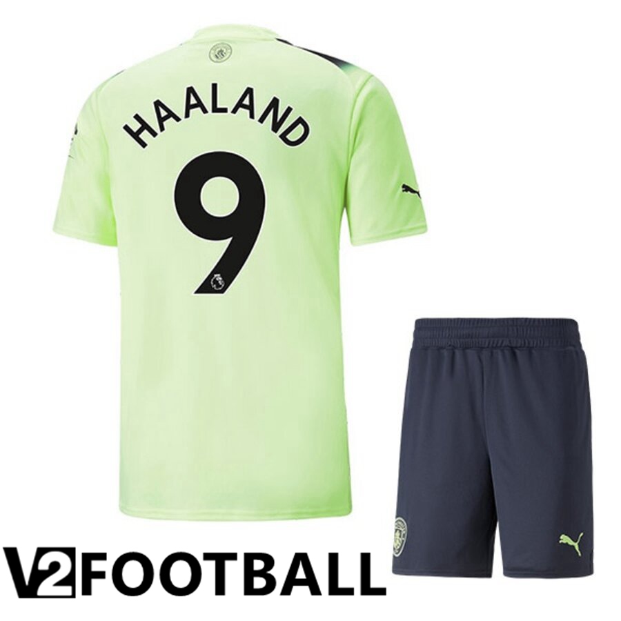 Manchester City（HAALAND 9）Kids Third Shirts 2022/2023