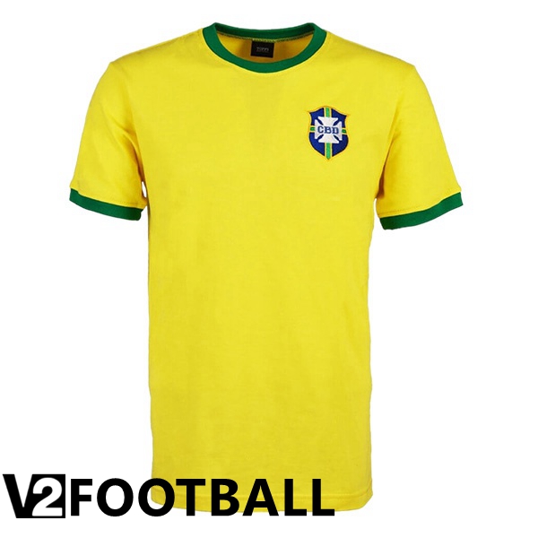 Brazil Retro Home Shirts Yellow 1970
