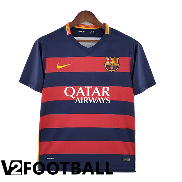 FC Barcelona Retro Home Shirts Blue Red 2015-2016