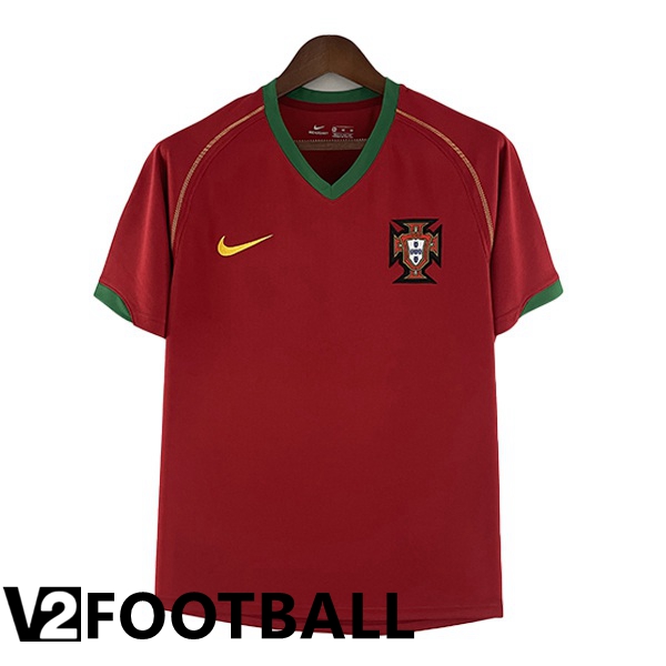 Portugal Retro Home Shirts Red 2006