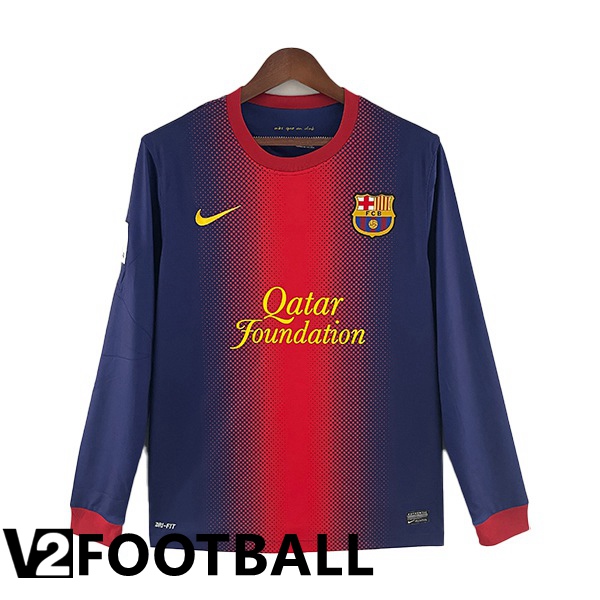 Barcelona long sleeve Home Shirts Purple Red 2012-2013