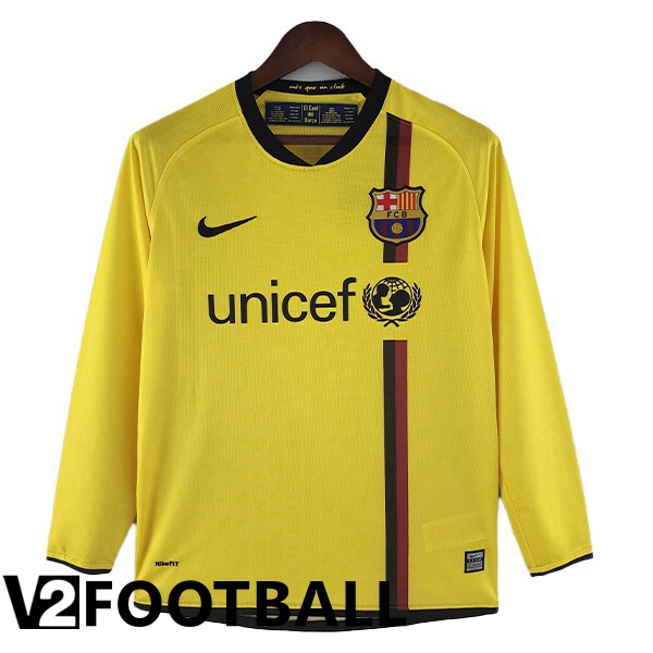 FC Barcelona Retro Away Shirts Long Sleeve Yellow 2008-2009