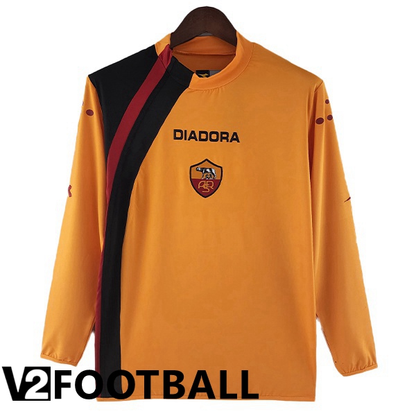 AS Roma Retro Home Shirts Long Sleeve Orange 2005-2006