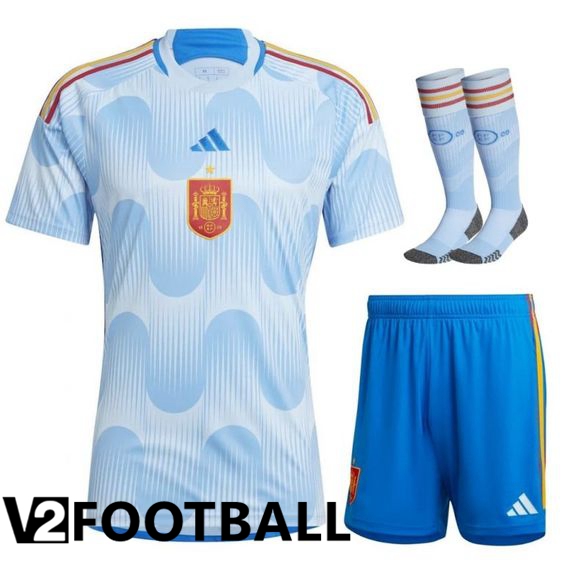 Spain Away Shirts (Shorts + Sock) World Cup 2022